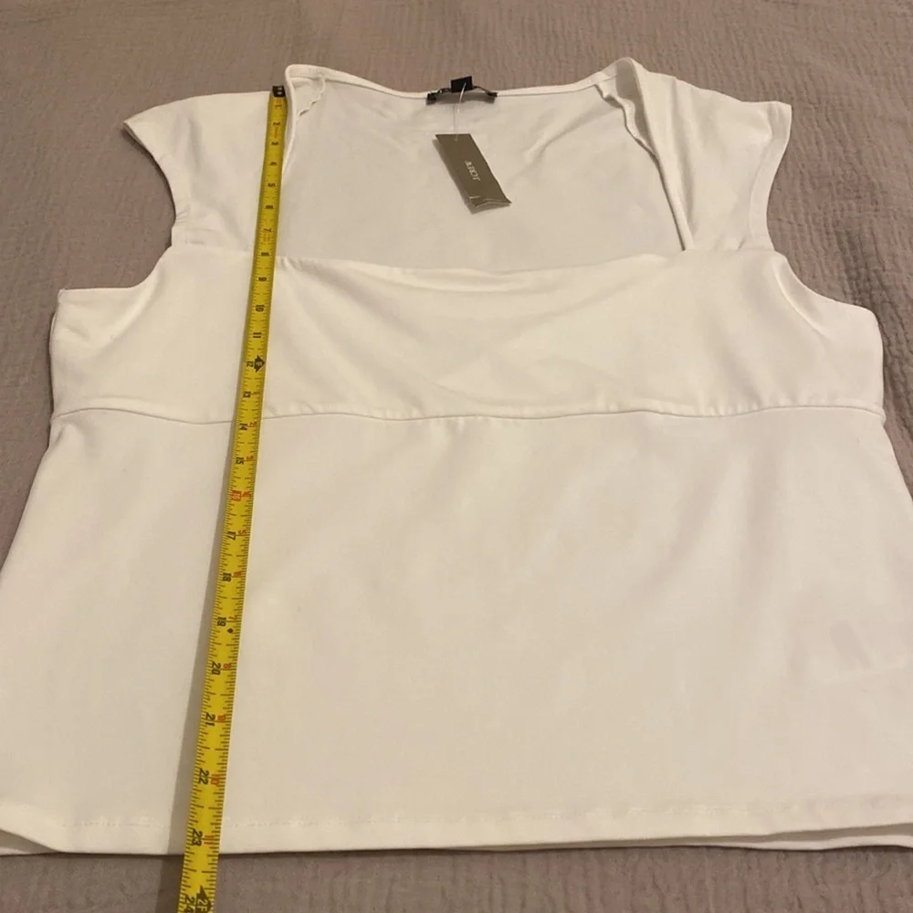 J. Crew Squareneck cap-sleeve top in stretch cotton blend Style CA528 . New. XL